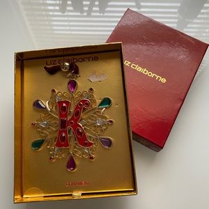 Liz Claiborne ornament letter ‘K’
